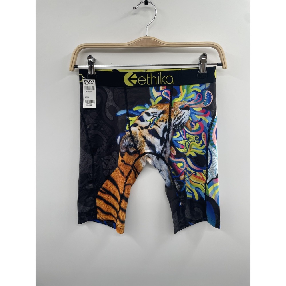 NWT Ethika Painted Tiger Boxer Briefs Men's Small Multicolor Pull-On‎ Stretch